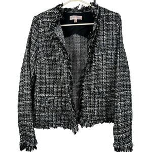 Philosophy Tweed Open Front Blazer Preppy Twee Timeless Work Office Classic S
